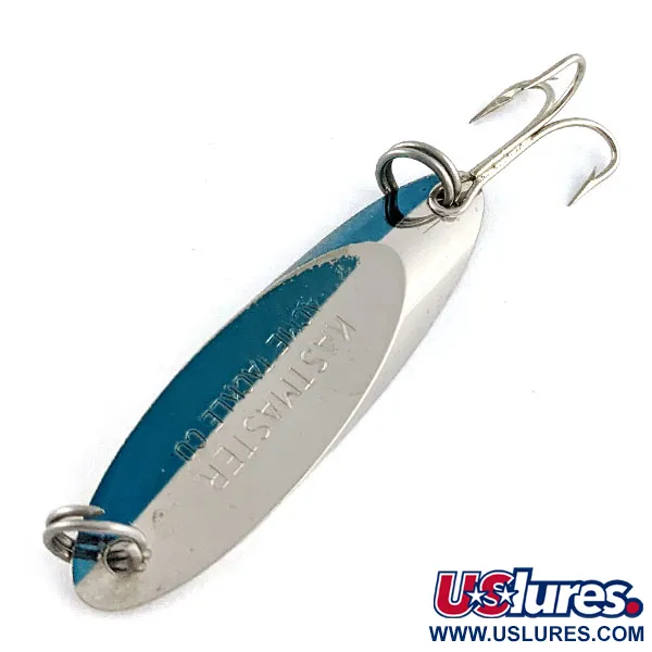Vintage Acme Kastmaster, 1/4oz Nickel/blue fishing spoon #17612