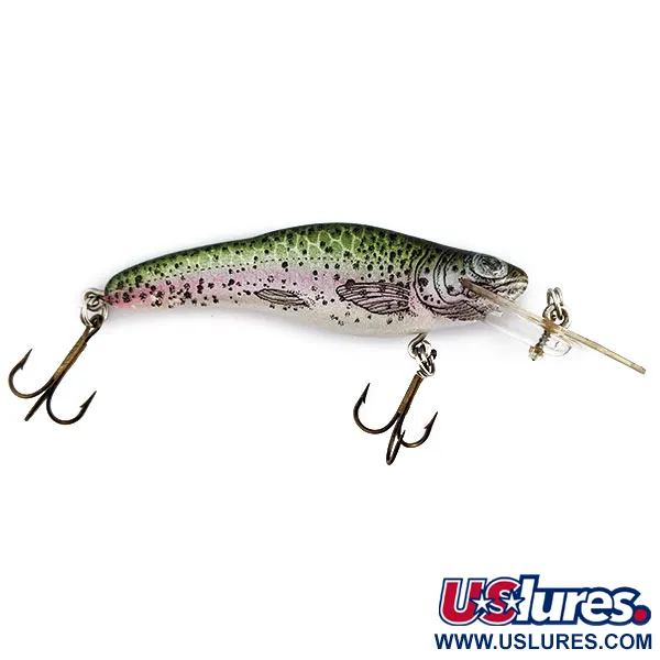 Vintage   Crankbait Corp Fingerling, 1/3oz Rainbow trout fishing lure #17624