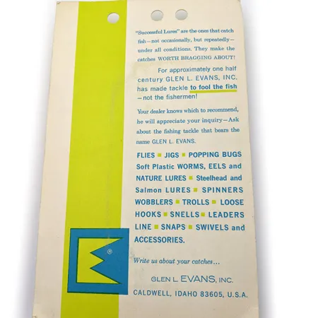 Glen Evans Colorado Spinner 1, 3/16oz Nickel spinning lure #17641