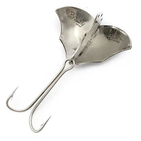 Vintage Harrison Industries Baby Bat, 1/2oz Nickel fishing spoon #17652