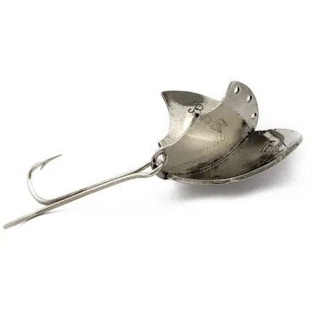 Vintage Harrison Industries Baby Bat, 1/2oz Nickel fishing spoon #17652