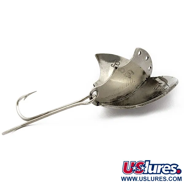 Vintage Harrison Industries Baby Bat, 1/2oz Nickel fishing spoon #17652