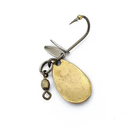 Vintage Yakima Bait Hildebrandt 2 Flicker Spinner, 3/64oz Nickel/gold fishing spoon #17657
