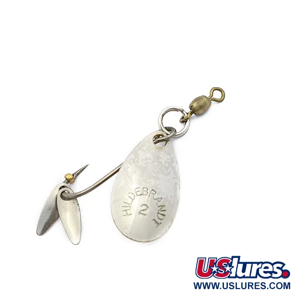 Vintage  Yakima Bait Hildebrandt 2 Flicker Spinner, 3/64oz Nickel/gold fishing spoon #17657