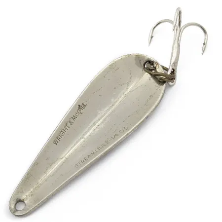 Vintage Wright & McGill Streamliner, 1/4oz Nickel fishing spoon #17663