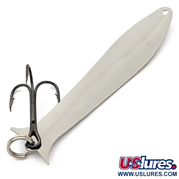 Vintage  ​Acme Flash-King Wobbler, 1/4oz Nickel/blue fishing spoon #17680