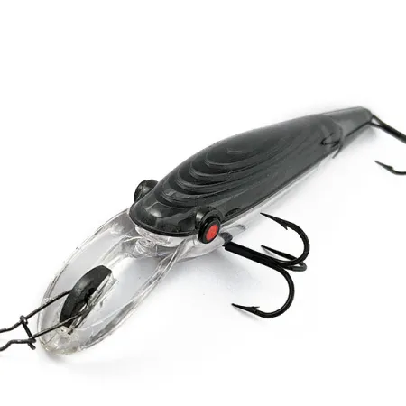 Vintage Rebel Blackstar Minnow, 2/3oz Black/transparent fishing lure #17731