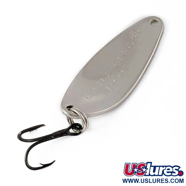 Vintage Acme Little Cleo, 1/4oz Nickel/green fishing spoon #17733