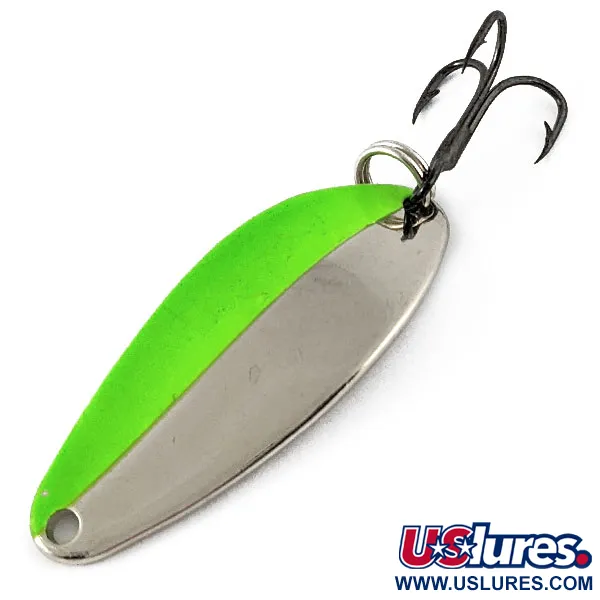 Vintage Acme Little Cleo, 1/4oz Nickel/green fishing spoon #17733
