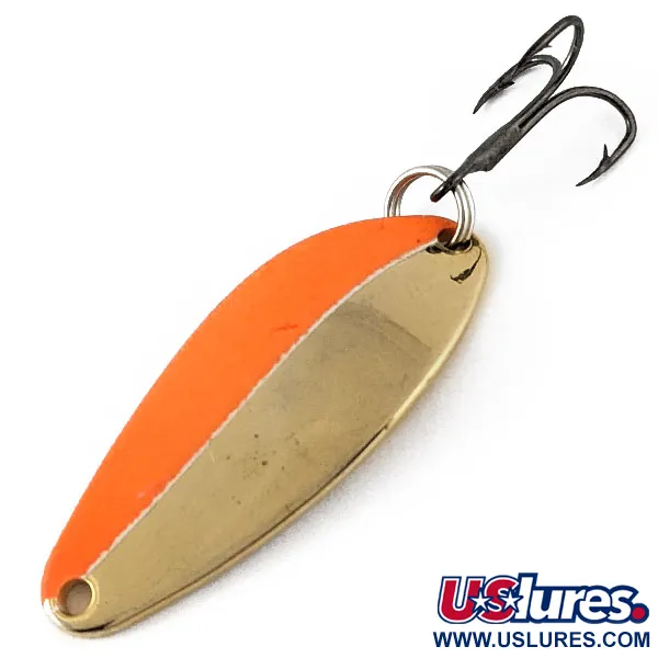 Vintage Acme Little Cleo, 1/4oz Orange/gold fishing spoon #17734