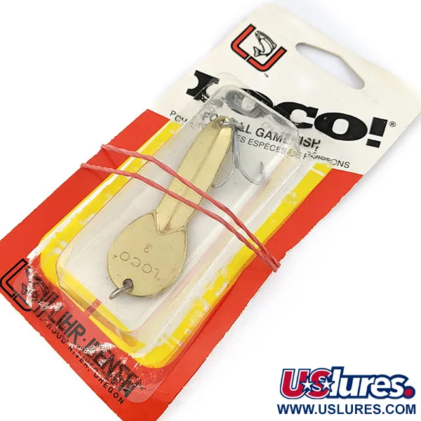 Luhr Jensen Loco 3 , 3/5oz Gold fishing spoon #17735
