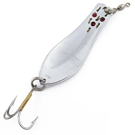Vintage Herter's Canadian Spoon (Japan), 1/3oz Nickel/red eyes fishing spoon #17747