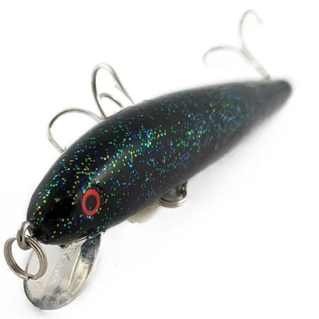 Vintage Key Largo Predator, 1 1/4oz Black/glitter fishing lure #17772