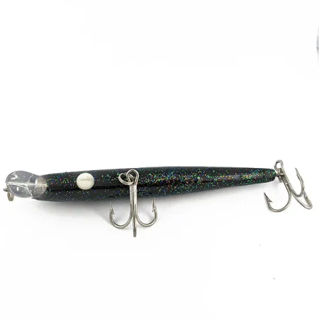 Vintage Key Largo Predator, 1 1/4oz Black/glitter fishing lure #17772