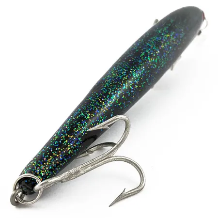 Vintage Key Largo Predator, 1 1/4oz Black/glitter fishing lure #17772