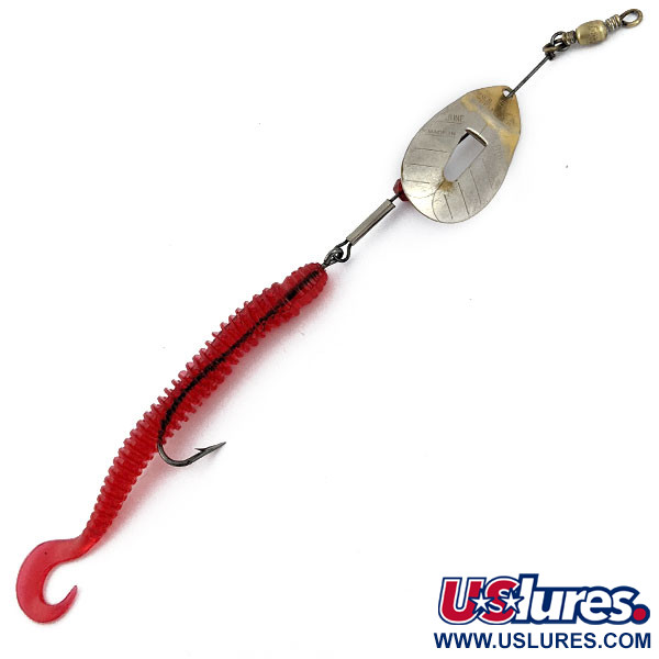 Vintage   Pflueger June Bug, 1/4oz Nickel/Gold/Red spinning lure #17775