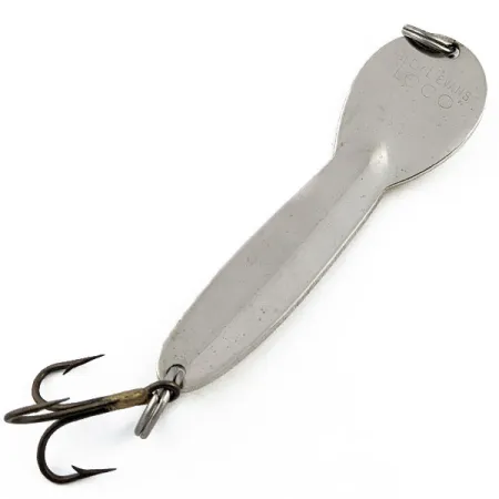 Vintage Glen Evans Loco 4, 3/4oz Nickel/yellow fishing spoon #17776