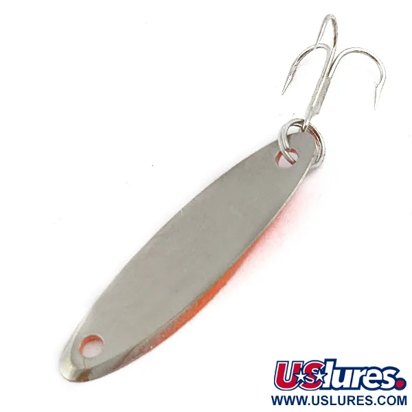 Vintage Acme Kastmaster, 1/8oz Nickel/orange fishing spoon #17852