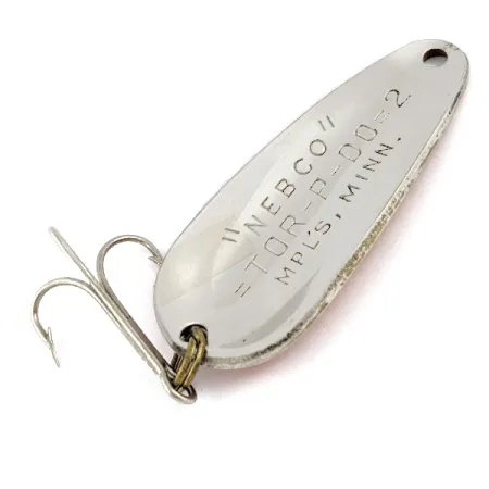 Vintage Nebco Tor-P-DO 2, 1/2oz Red/black/nickel fishing spoon #17854