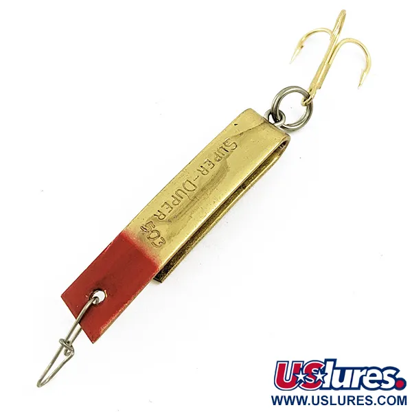 Vintage   Luhr Jensen Super-Duper 503, 1/8oz Gold/red fishing spoon #17856