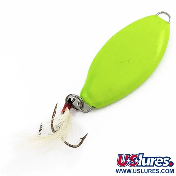 Vintage Worth UV, 1oz Chartreuse fishing spoon #17857