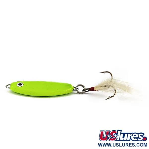 Vintage Worth UV, 1oz Chartreuse fishing spoon #17857