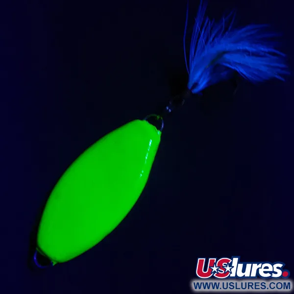 Vintage Worth UV, 1oz Chartreuse fishing spoon #17857