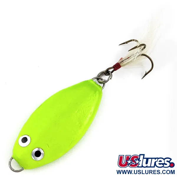 Vintage Worth UV, 1oz Chartreuse fishing spoon #17857