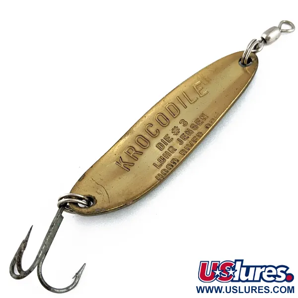 Vintage  Luhr Jensen Krocodile #3, 1/3oz Frog fishing spoon #17861