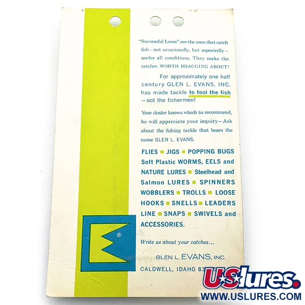 Vintage   Glen Evans Colorado Spinner 2/0,   spinning lure #17907