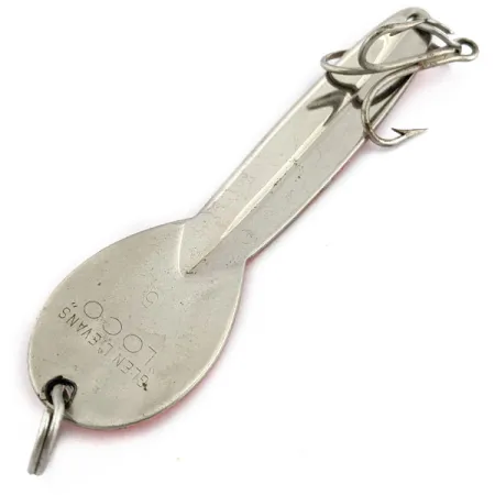 Vintage Glen Evans Loco 5, 1oz Nickel/Red fishing spoon #17923