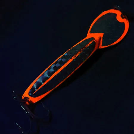 Vintage Glen Evans Loco 5, 1oz Nickel/Red fishing spoon #17923