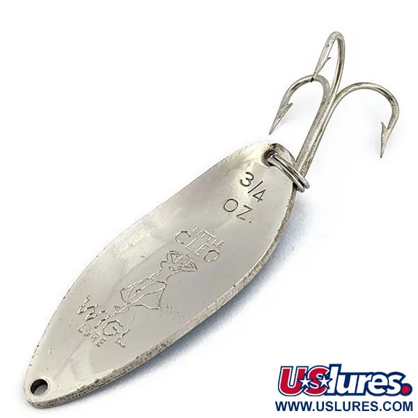 Vintage  Seneca Little Cleo (Hula Girl), 3/4oz Nickel/blue fishing spoon #17928