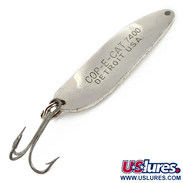 Vintage  Eppinger Dardevle Cop-E-Cat 7400, 2/3oz Nickel/white fishing spoon #17929