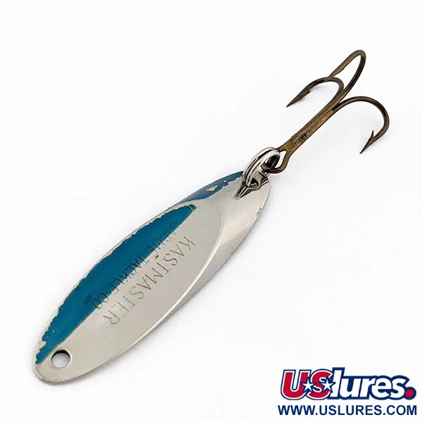 Vintage Acme Kastmaster, 1/4oz Nickel/blue fishing spoon #17932