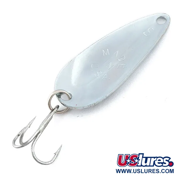 Vintage Worth Chippewa Steel Spoon, 3/16oz Nickel fishing spoon #17938