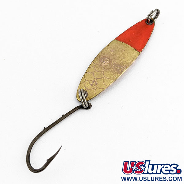 Vintage Luhr Jensen Needlefish 1, 1/16oz Gold/red fishing spoon #17954