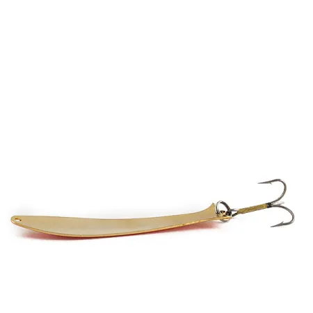 Vintage Acme Flash-King Wobbler, 1/4oz Gold/orange fishing spoon #17956
