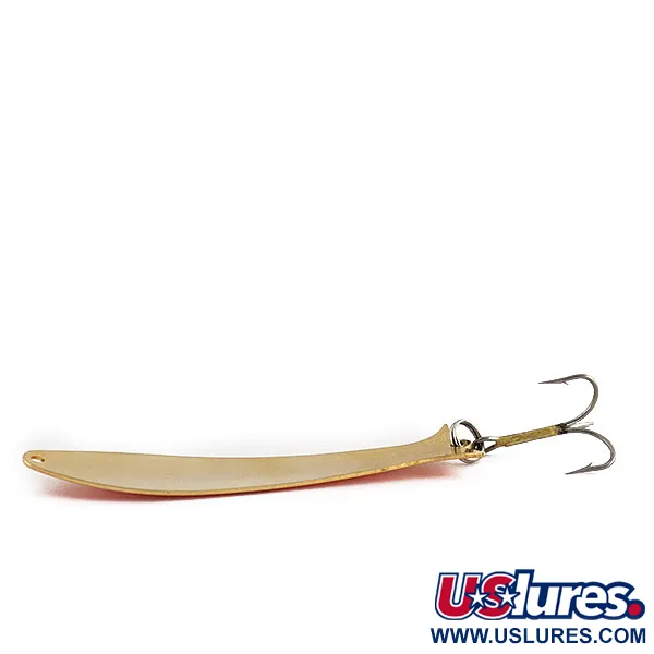Vintage Acme Flash-King Wobbler, 1/4oz Gold/orange fishing spoon #17956