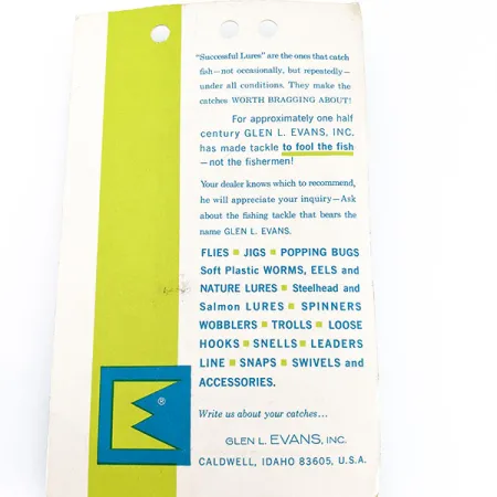 Glen Evans Colorado Spinner 1, 3/16oz Nickel spinning lure #17963