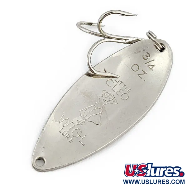 Vintage Seneca Little Cleo (Hula Girl), 3/4oz Nickel/Green fishing spoon #17965