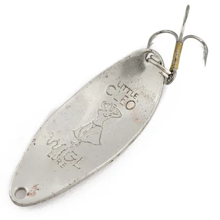Vintage Seneca Little Cleo (Hula Girl), 1/2oz Nickel/Red fishing spoon #17969