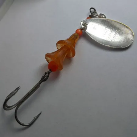 Vintage Lucky Strike Coffe Spoon, 3/16oz Nickel/Red spinning lure #17977