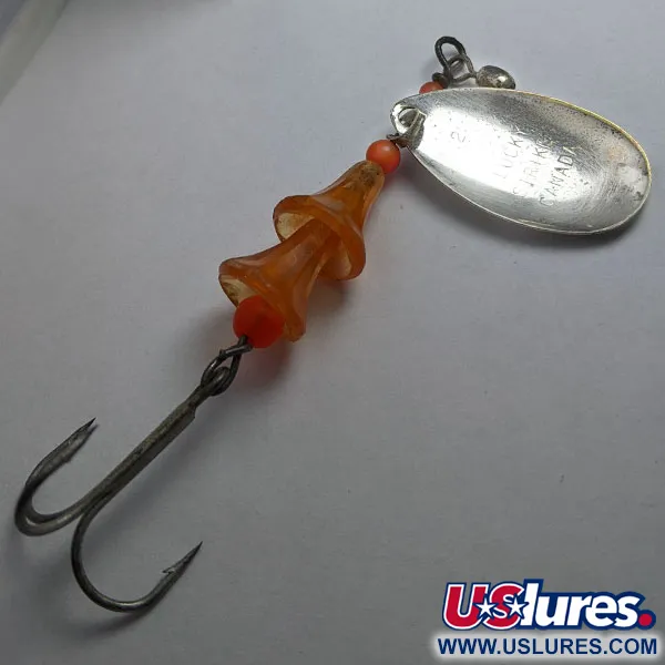 Vintage Lucky Strike Coffe Spoon, 3/16oz Nickel/Red spinning lure #17977