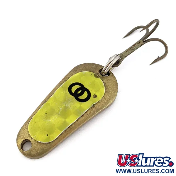 Vintage Grassl's Double OO wobbler, 1/3oz Brass fishing spoon #17990