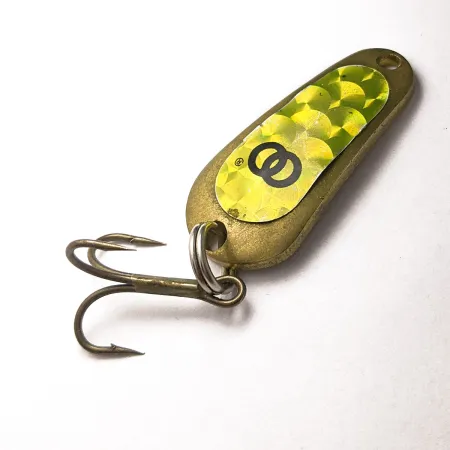 Vintage Grassl's Double OO wobbler, 1/3oz Brass fishing spoon #17990