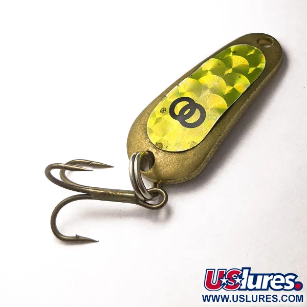 Vintage Grassl's Double OO wobbler, 1/3oz Brass fishing spoon #17990