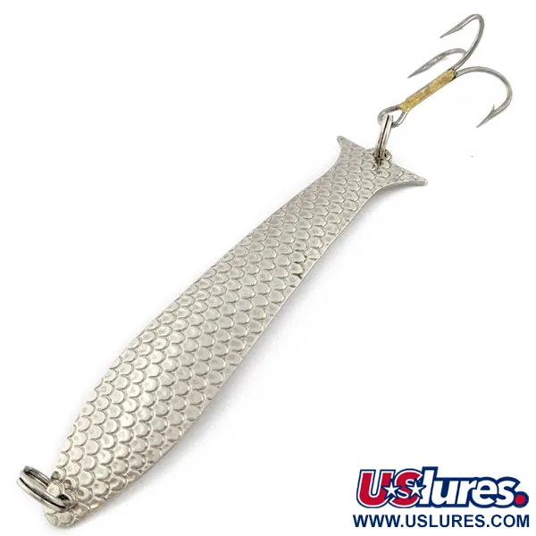 Vintage Acme Flash-King Wobbler, 1/4oz Nickel fishing spoon #17991