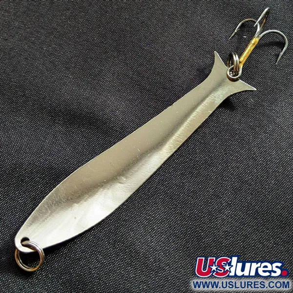 Vintage Acme Flash-King Wobbler, 1/4oz Nickel/blue fishing spoon #17992