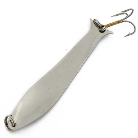 Vintage Acme Flash-King Wobbler, 1/4oz Nickel/blue fishing spoon #17992